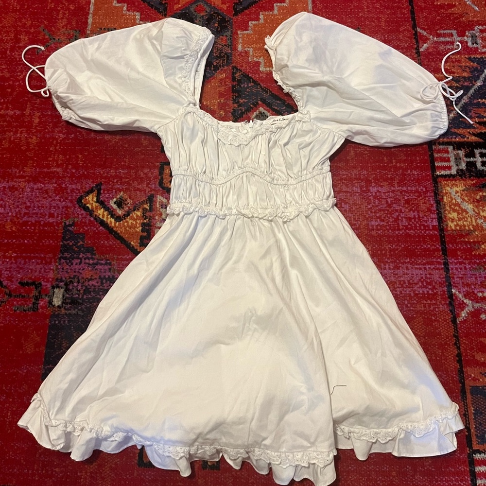 For Love & Lemons white mini dress